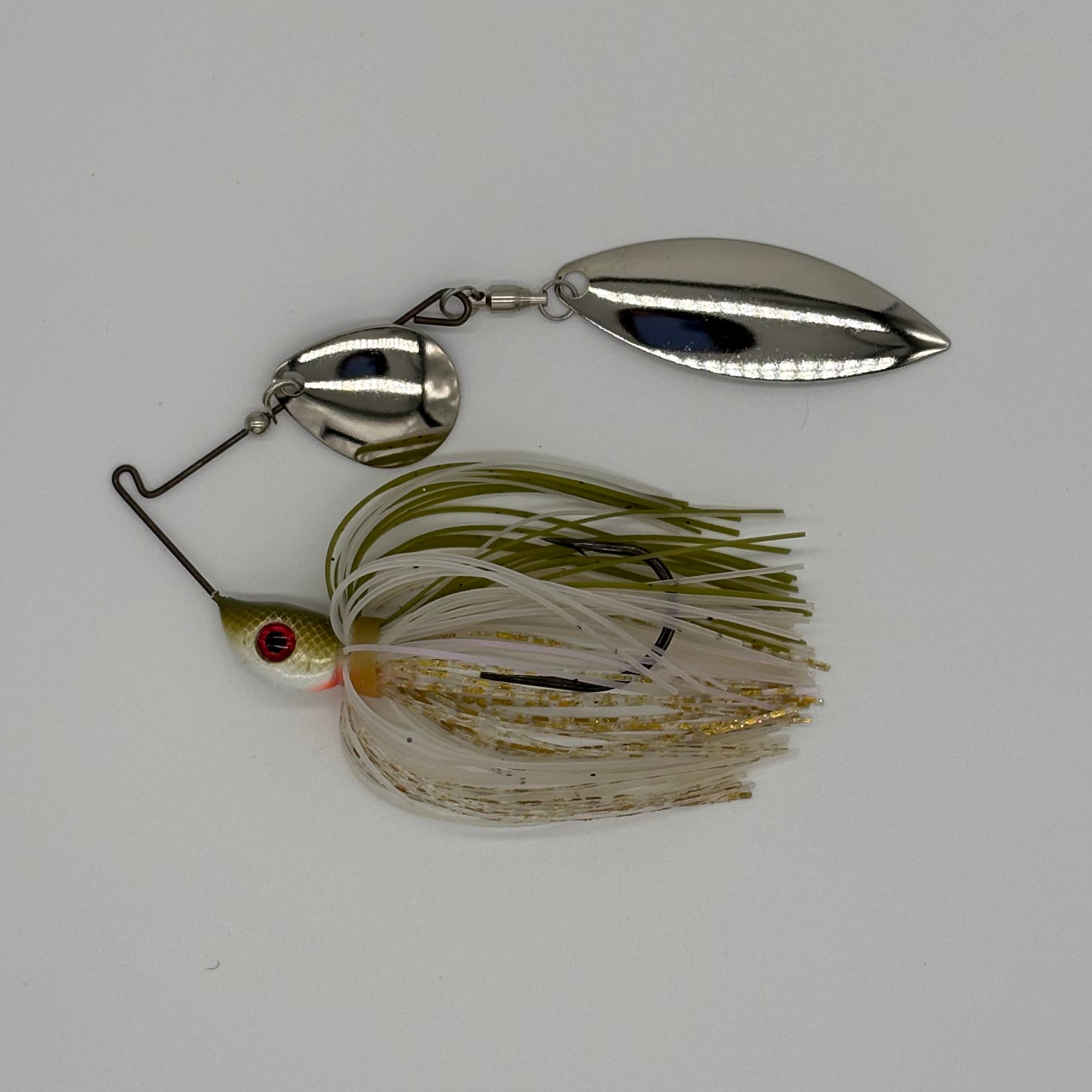 Bassman Spinnerbaits 1-2oz Compact Tandem in Olive Shad Colourway