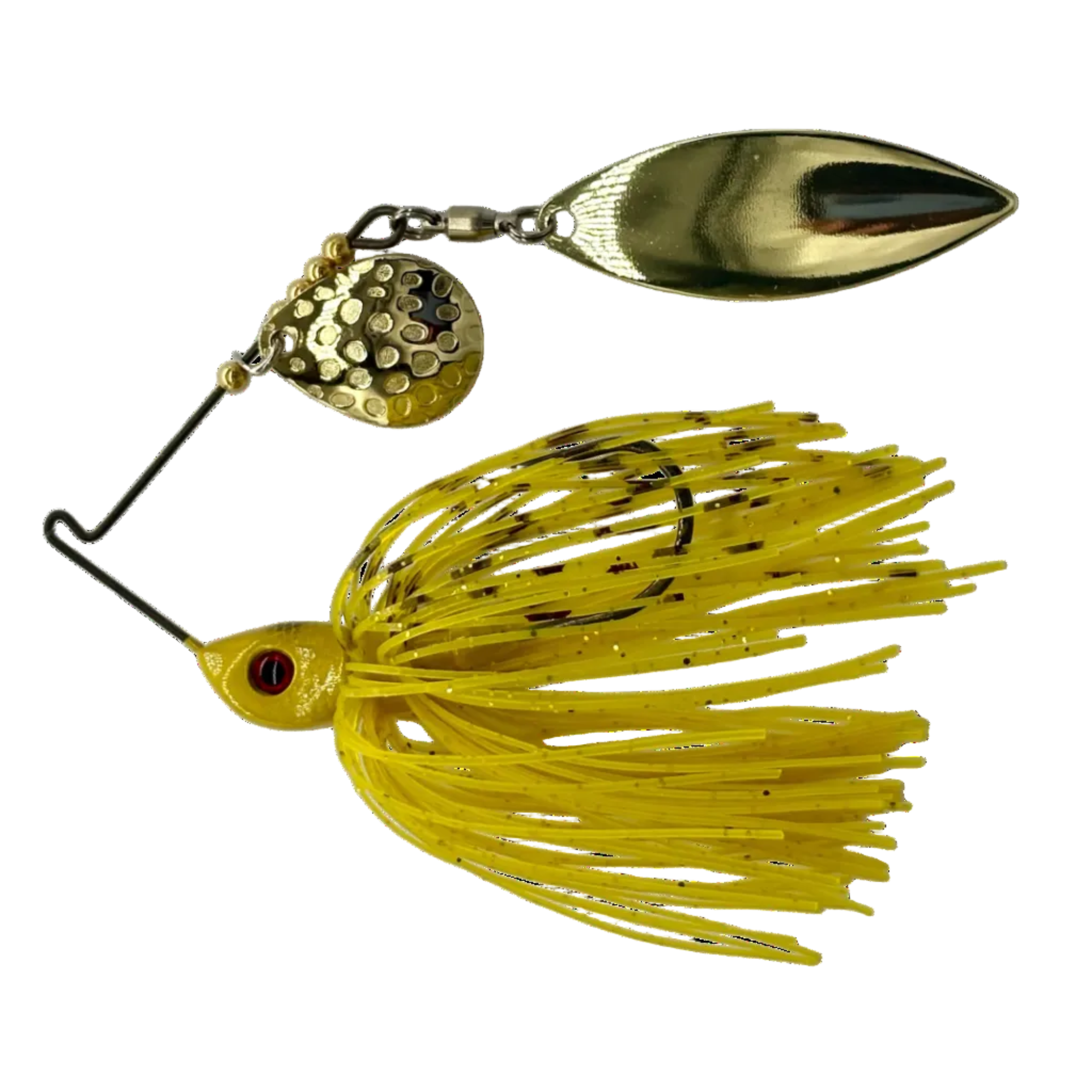 Bassman spinnerbait compact tandem in S12BG Gold colourway