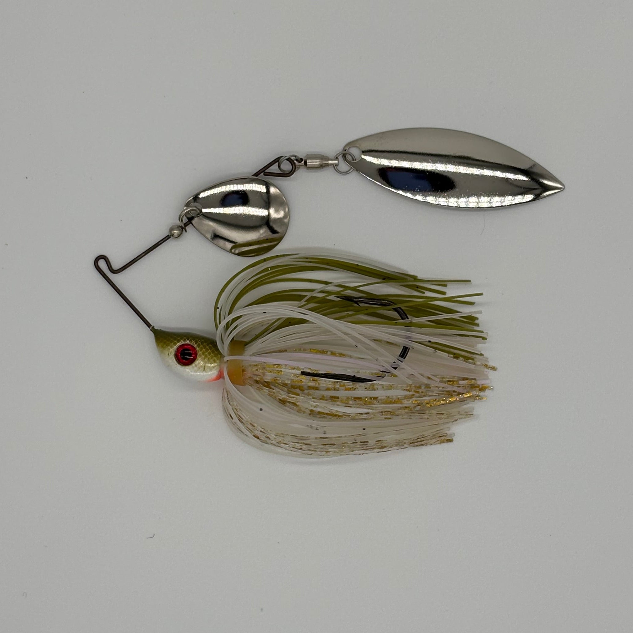 Bassman spinnerbait compact tandem in Olive Shad colourway