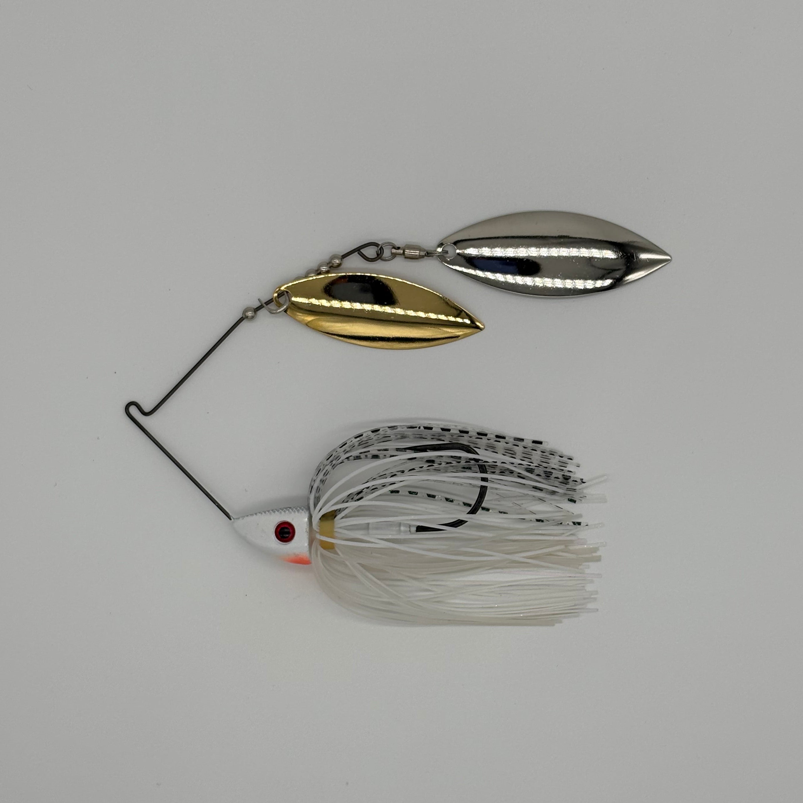 Bassman Spinnerbait TW Double Willow Lure in Pearl White Colourway