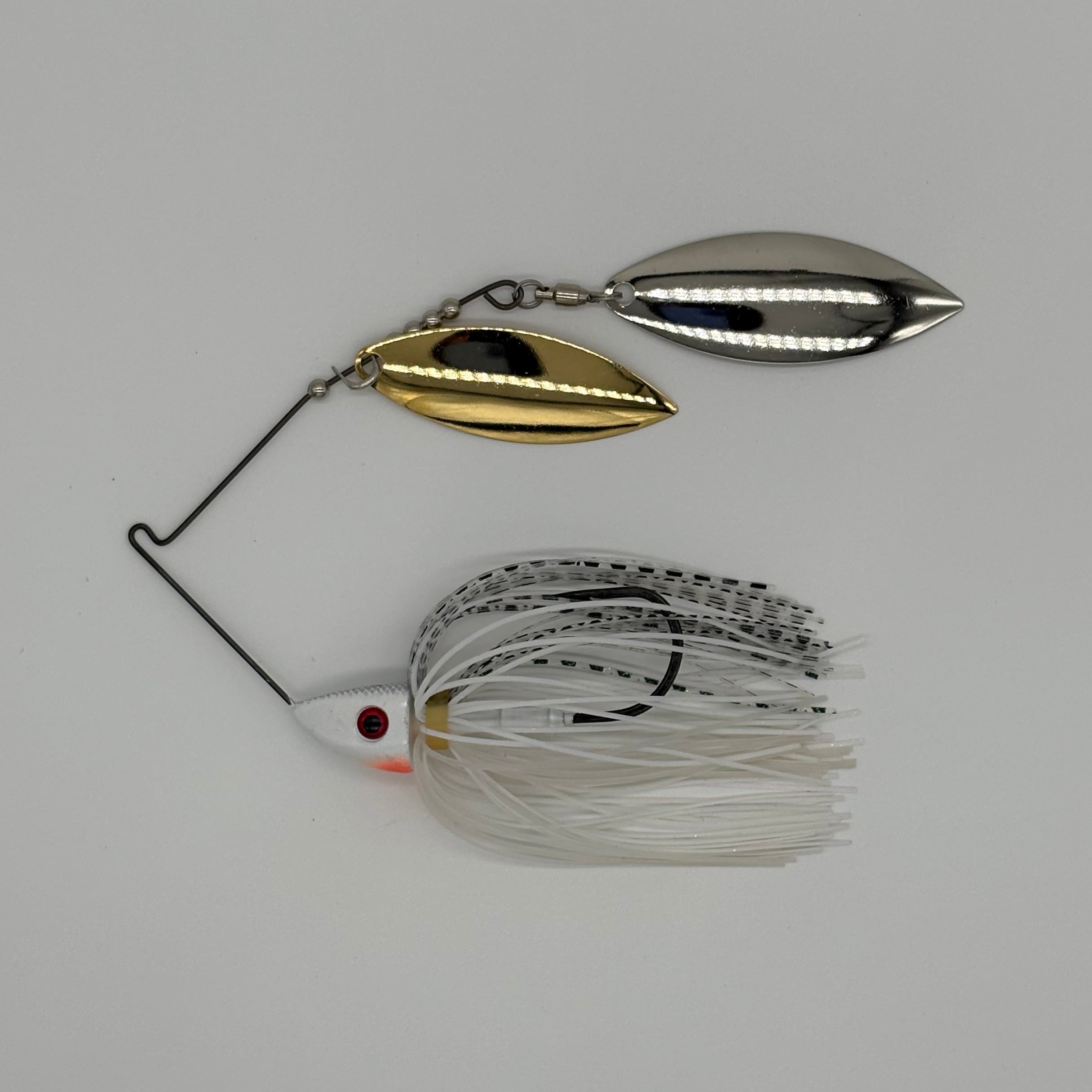 Bassman Spinnerbait 3-4oz TW Double Willow Lure in Pearl White Colourway