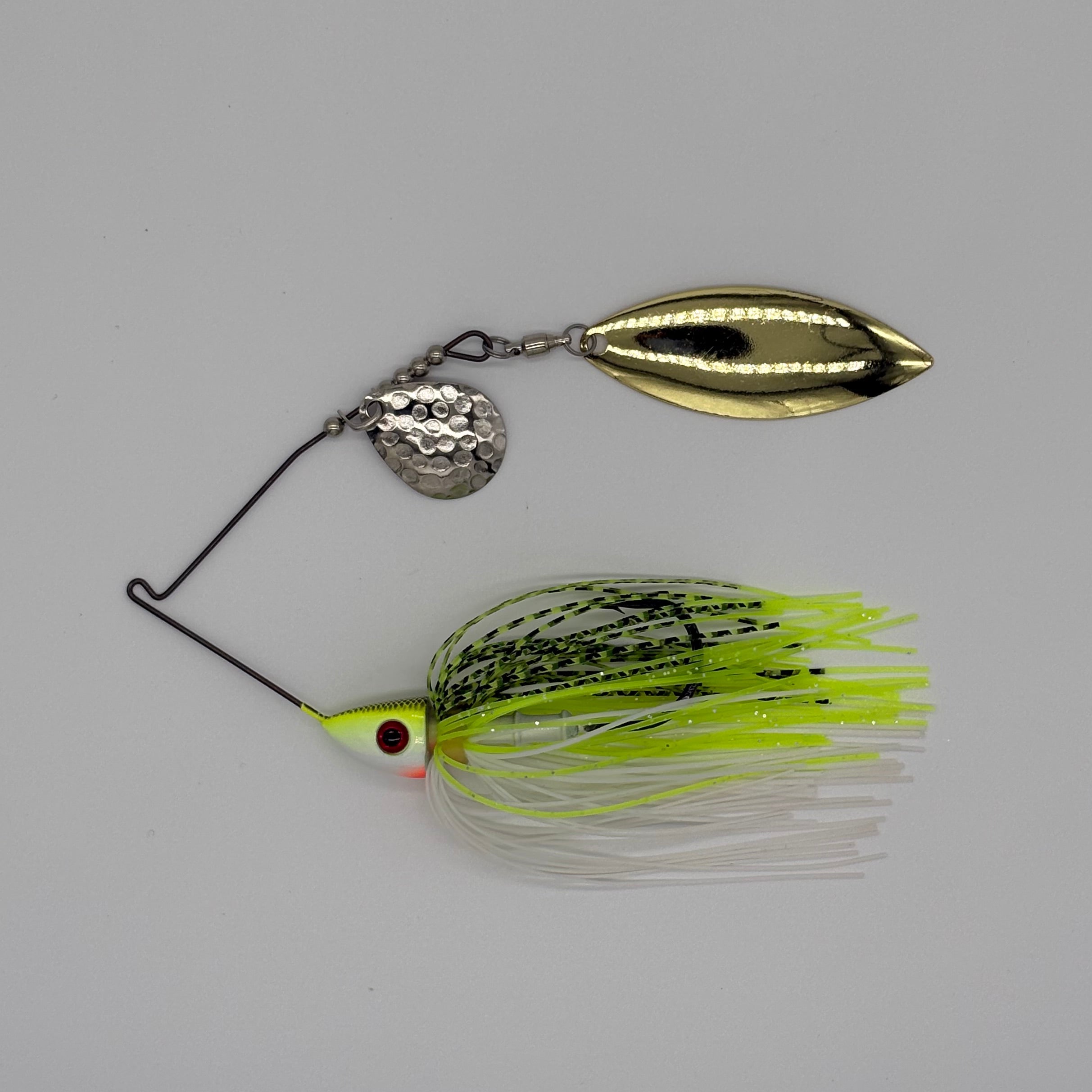 Bassman Spinnerbait 3-4oz TW Tandem Lure in White Chart Scale Colourway
